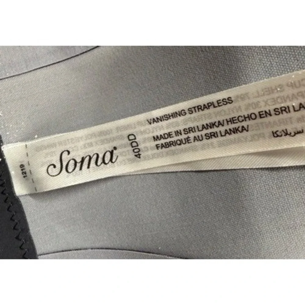 Soma Vanishing Strapless Bra Black Multi-way Underwire‎ 40DD
